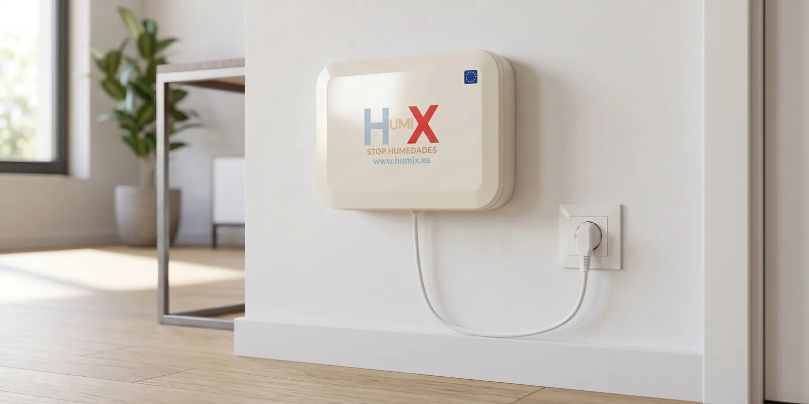 Familia en casa con el equipo HUMIX contra la humedad en Tudela de Duero